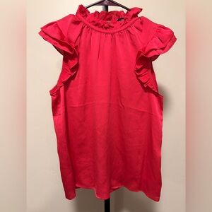 Y2K Express Vibrant Pink Ruffled Blouse